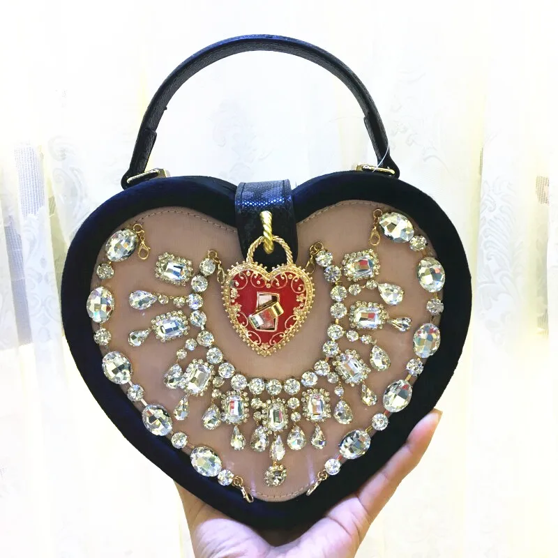 Fashion Designer Luxury Women Diamond Tote Bag Party Bag Mobile Wallet