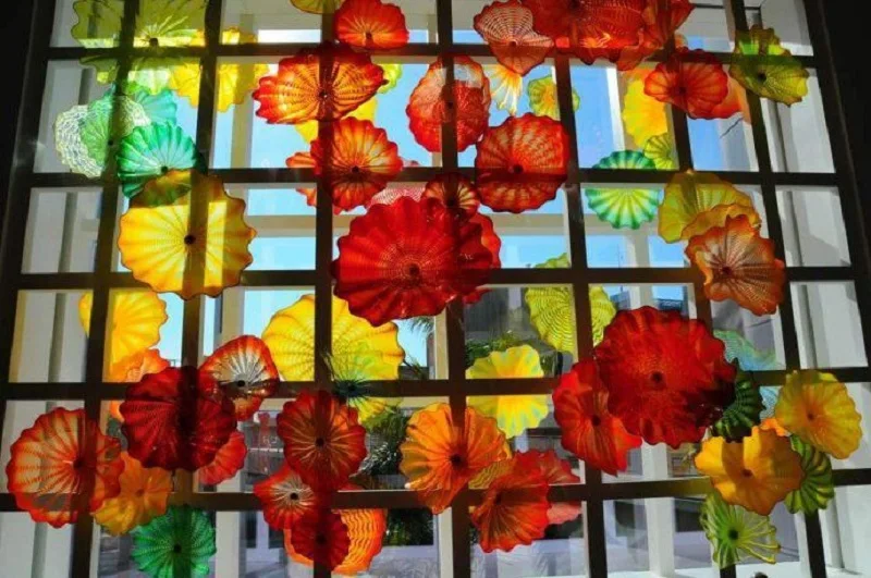 

Свадебная декоративная стеклянная тарелка ручной работы для стен стильный настенный светильник