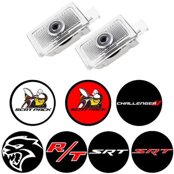 

2pcs LED Logo Courtesy Light for Dodge Charger Challenger Avenger Magnum SRT R/T Dodge Car Door Light Logo Projector Lamp