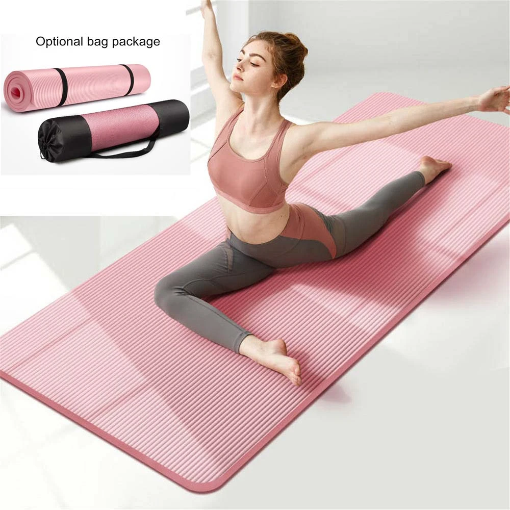 Colchonetas de Yoga antideslizantes para Fitness, almohadillas insípidas para hacer ejercicio en el y Pilates, de de grosor, 183cm x 61cm, con vendas, X396D|Esterillas de yoga| -