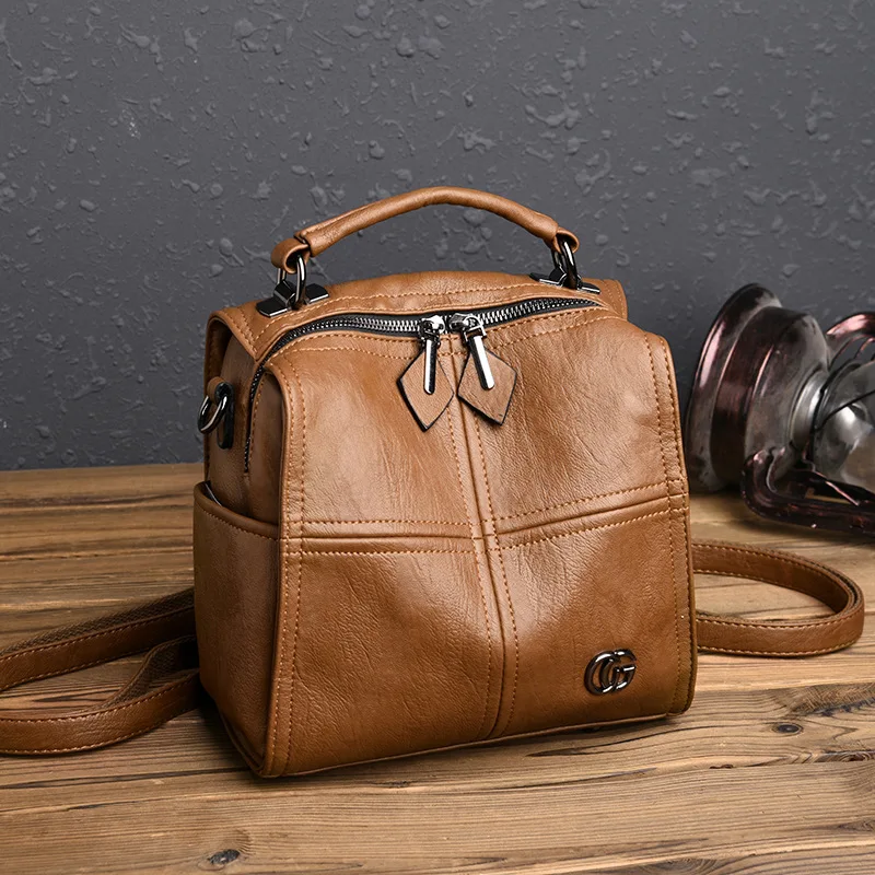 

2019 New Style Multi-functional Bag Women's Soft Leather Backpack Korean-style Shoulder Bag Versitile Fashion Tassels Spiraea Ba