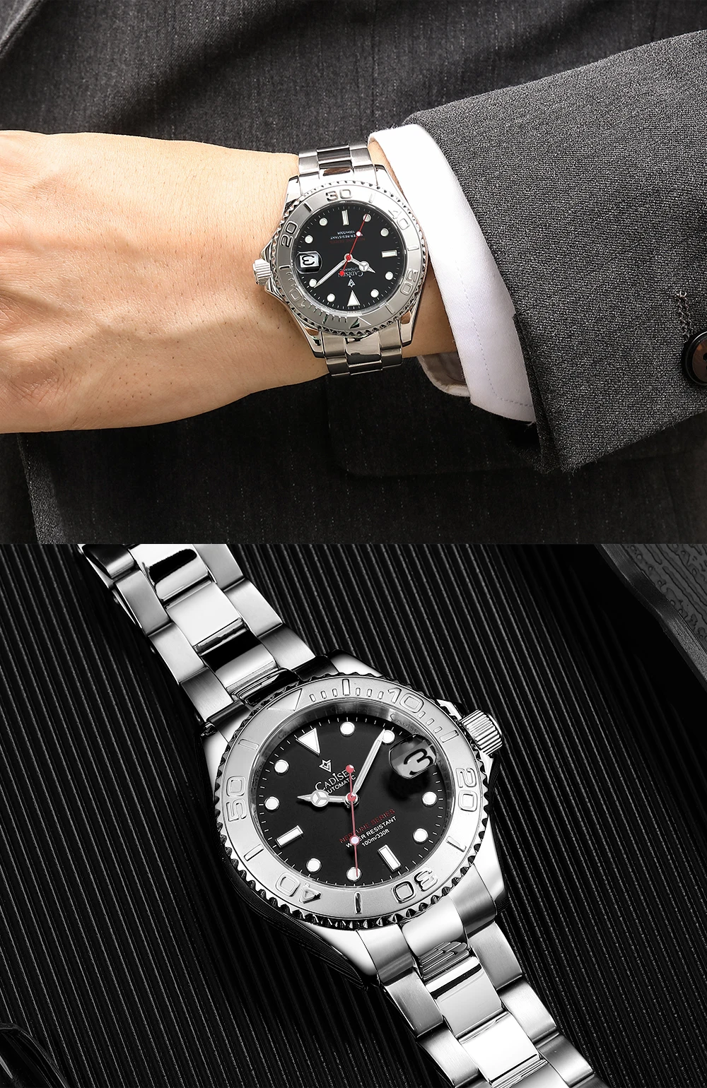 CADISEN Automatic Watch for Men 2021 New NH35A Movement Mechanical Wristwatches 100m Waterproof Top Brand Luxury Business Watch