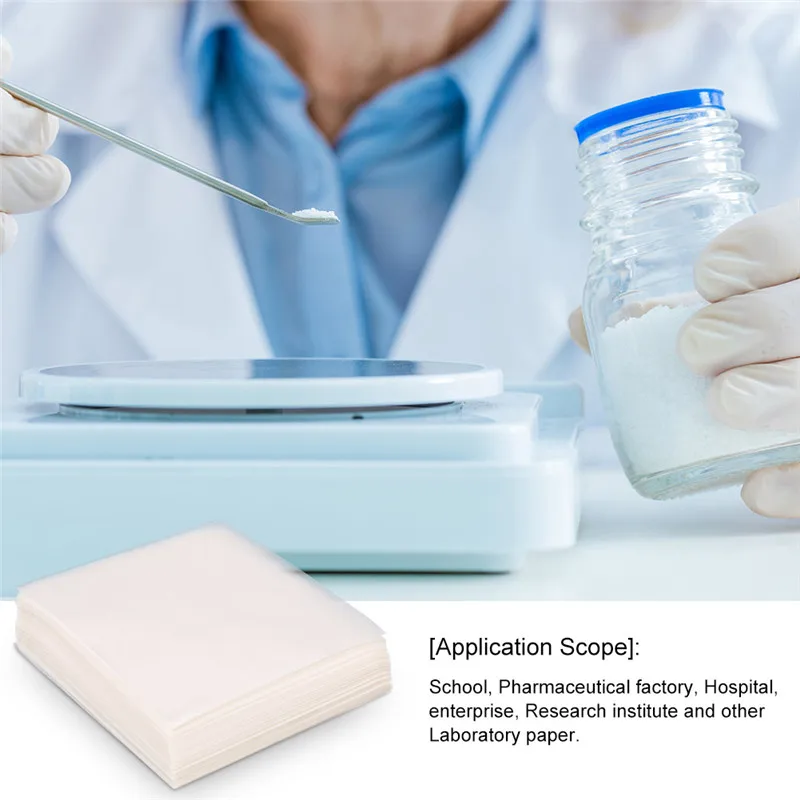 

Laboratory Chemistry Equipment Weighing Paper Square Ultrathin Non-absorbent Non-stick Parchment 500Pcs/Pack 75*75mm , 100*100mm