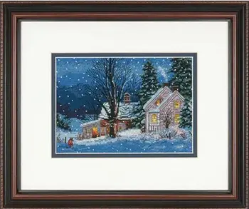 

hh NEW Counted Cross Stitch Kit Quiet Night Snowy Night Winter dim 70-08935