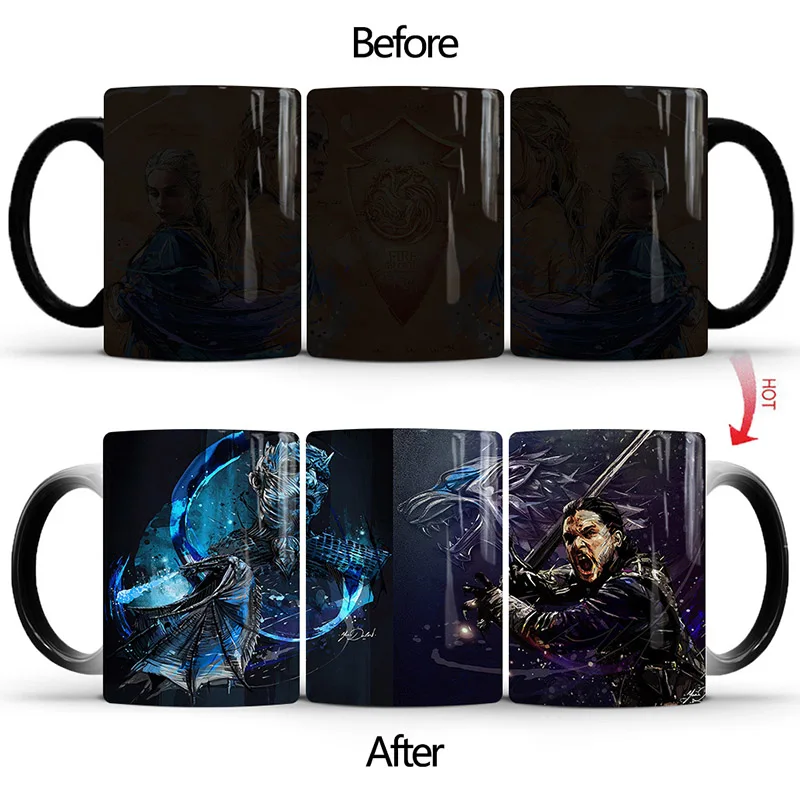 Style C Mug 1 шт. новая игра престолов Магическая кружка для кофе горячая холодная меняющая цвет кружка 350 мл керамические кружки чашка подарок кружка для друзей Прямая - Цвет: Style C Mug