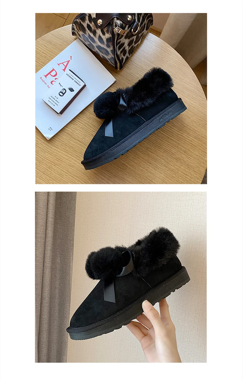 Новые теплые зимние сапоги модные женские хлопковые сапоги с меховыми помпонами черные сапоги узкие сапоги из искусственной замши Zapatos De Mujer