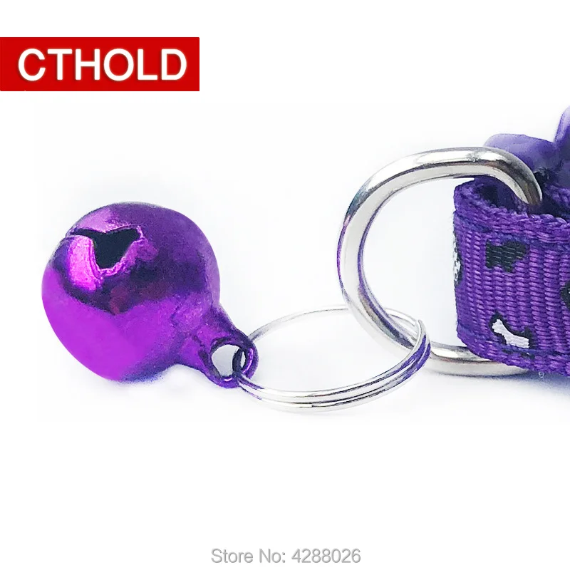 CTHOLD 100 шт./лот Собака печати аксессуаров для домашних питомцев собак для собак, кошек, щенков Пряжка 1,0 см защитный Dot с колокол красивая модная регулируемый