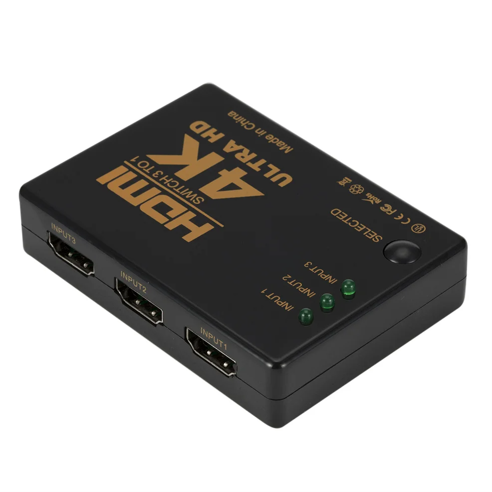 HDMI Cable 4K 2K 3x1 HDMI Cable Splitter HD 1080P Video Switcher Adapter 3 Input 1 Output Port HDMI Hub For Xbox PS4 DVD HDTV PC Laptop TV hdmi cable hdmi splitter converter