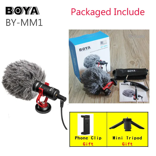 BOYA BY-M1 BY-M1DM BY-MM1 Аудио Видео петличный микрофон Камера-кейс для iPhone Android Vlog DSLR Камера s Регистраторы - Цвет: BY-MM1