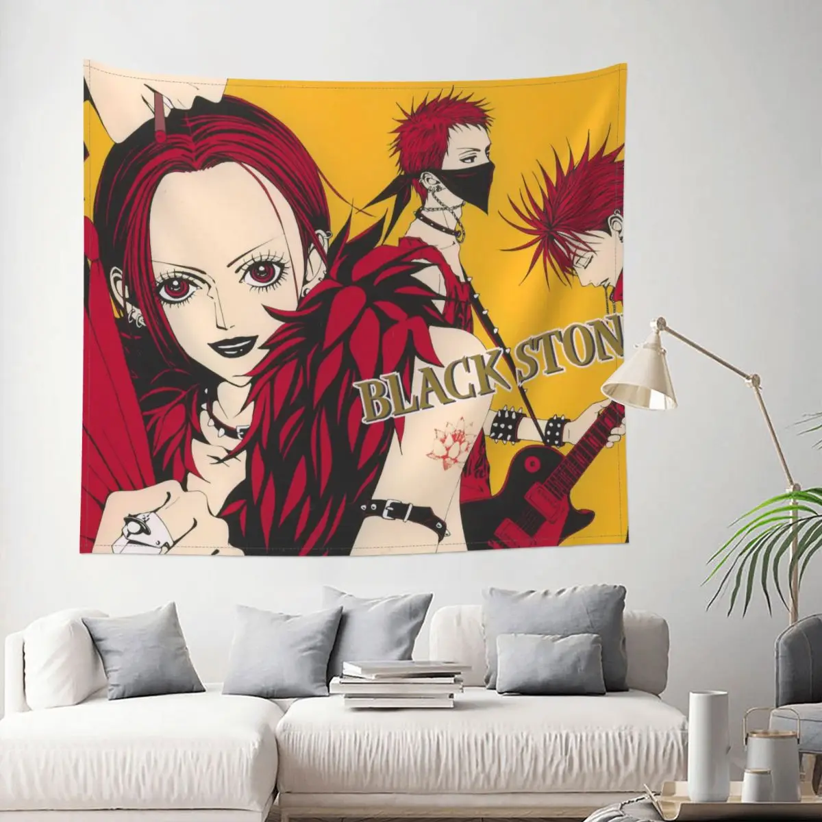 

Black Stones Nana Osaki Tapestry Hippie Fabric Wall Hanging Anime Manga Wall Decor Table Cover Retro Blanket