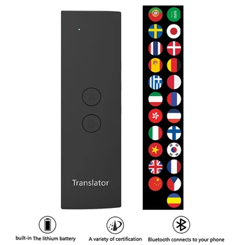 

Portable Voice Translator T6 Smart English Spanish Russian Real Time BT 28 Languages + APP Language Translator