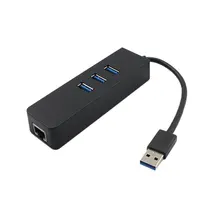 USB 3.0 Hub Gigabit Ethernet Lan RJ45 Network Adapter Hub with 3 Ports USB to RJ45 External Network Cable Splitter for Mac PC