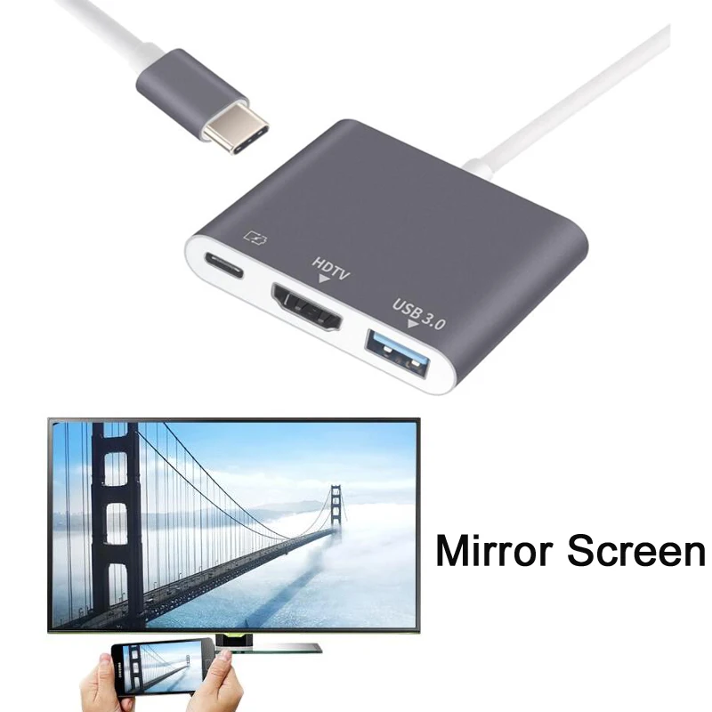 4K USBC 3,1 концентратор конвертер USB C type C к USB 3,0/HDMI/type C Женский зарядное устройство AV адаптер для Macbook/Dell XPS 13/Matebook ноутбуков