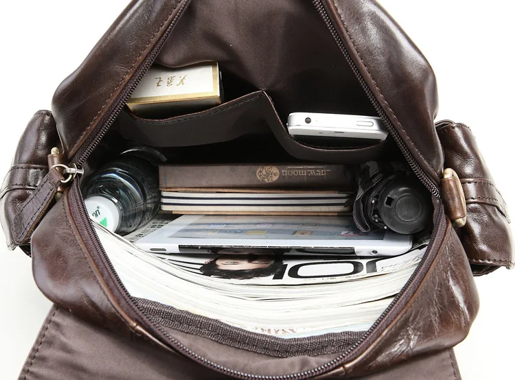 Bolso Hombre Cuero Genuino De Hombro Sac a Dos Homme Voyage непроницаемый винтажный Cuir Marron De Lux мужской рюкзак из коровьей кожи