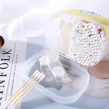 Два в одном Мода Красота одноразовые ватные палочки хлопок бутон и Компрессорная маска деревянная палка с полярным хлопком базовый макияж