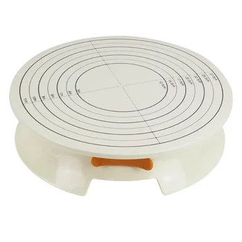 

1PC 12 Inch Practical Durable Plastic Rotating Workbench Cake Turntable Cake Stand Cake Spinner with Scale for Home DIY Bakery