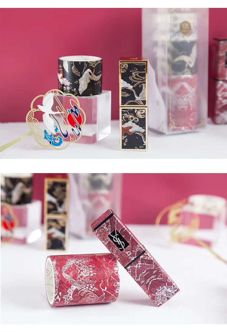 Pick up Light And Paper Tape Set Bronze Chinese-style Series PDA Diary DIY Decorative Sticker 5 Involved in 5 Election