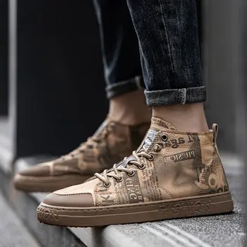 

2020 new arrival Graffiti designer sneakers men canvas shoes man wear resitant platform high top sneakers