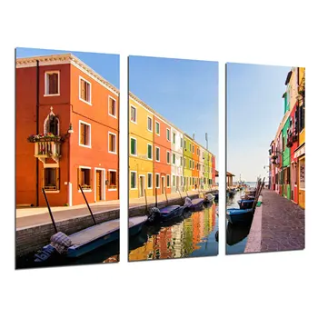 

Landscape Trough in Venice. Italy, photo print on wood, modern picture decorative 26474