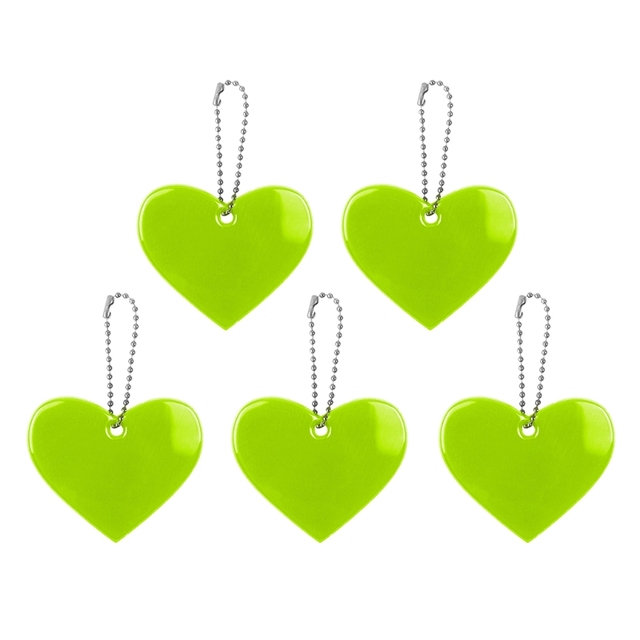 Cute Heart Shape Reflective Keychain Bag Pendant Accessories Doft PVC Reflector Keyrings For Visible Safety