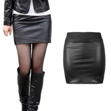 2021New Women Matt High-waist Sexy Bag Hip Leather  Skirt with Zipper Faux  Pencil Bodycon Bump S Curve Mini Dress