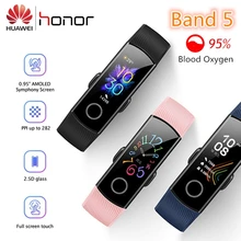 В, умный Браслет huawei Honor band 5 AMOLED, кислородный фитнес-трекер для измерения сердечного ритма и сна, плавательные часы PPG