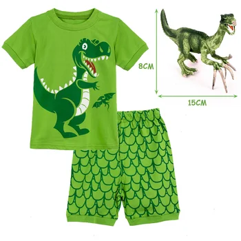 

Pajamas For Children Kids Dinosaur Soccer Sleepwear Set Toddler Football Sport Short Sleeve Nightwear Summer Pjs