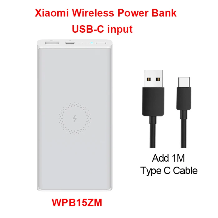 Xiaomi Mi 10000 мАч Qi беспроводной внешний аккумулятор PLM11ZM/WPB15ZM Быстрая зарядка 10000 мАч Внешний аккумулятор для iPhone Samsung - Цвет: WPB15ZM White Type C