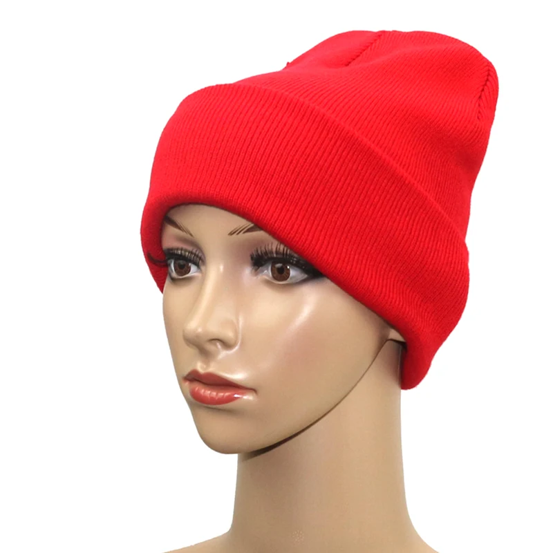 Hot Selling Women Men Knitting Cap Hat Solid Color Warm Breathable for Winter Outdoor Cycling-B5