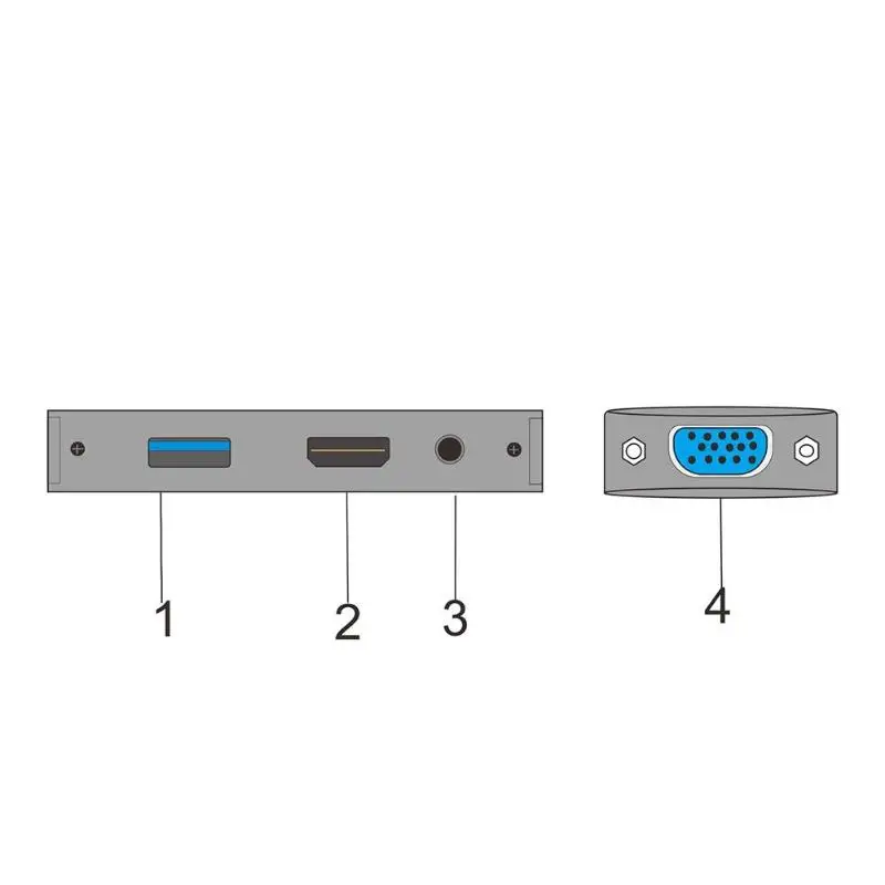 Тип C к HDMI VGA 3,5 мм адаптер видео аудио кабель конвертера высокая производительность цифровой чип обработки для ноутбука Macbook