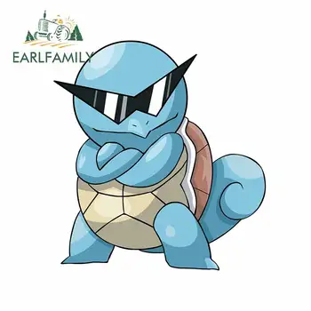 

EARLFAMILY 13cm x 11.9cm for Squirtle Pokemon DIY Car Stickers Personality Windshield Windows Body for Car Vinyl Vehicle Decal