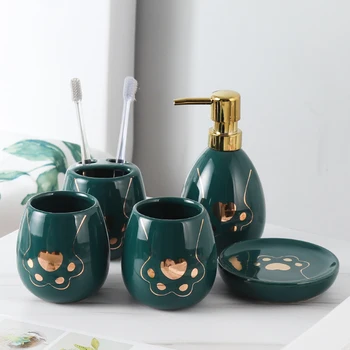 

Sanitary Ware Five-Piece Bathroom Washing Set Light Luxury Dental Set Toilet Washing Set Couples Dental Equipment Set