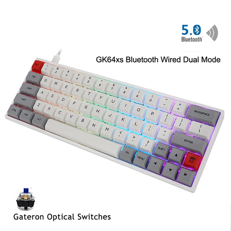 SK64 S Gateron оптический коричневый переключатель краски под ключ RGB Горячая замена