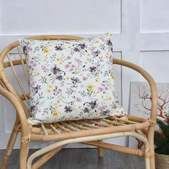 

Polyester canvas small floral printing cushion shell sofa chair home decoration car cushion cover