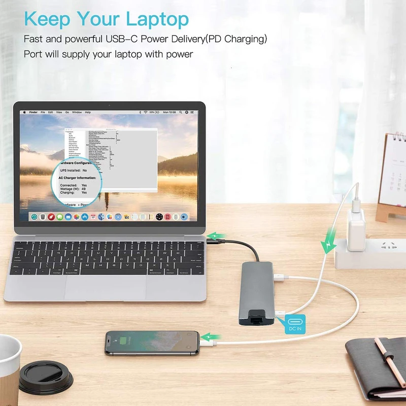 Концентратор Basix USB Type C Hdmi 4K концентратор в гигабитный Ethernet Rj45 Lan адаптер для Mac book