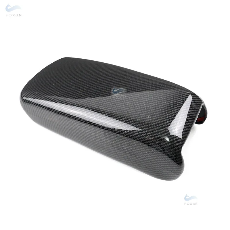Car Styling ABS Carbon Texture Center bracciolo Box copertura protettiva Trim per Audi A3 8V 2013 2014 2015 2016 2017 2018 2019 2020 - immagine 2