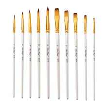 

5pcs Professional Watercolor Paint Brushes Set Nylon Round Flat Painting Brush Short Wood Handle for Beginner & Artists Painting