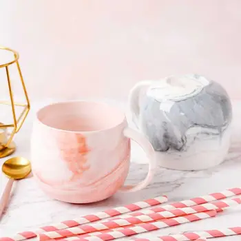 

Marble Pattern Cup Creative Ceramic Coffee Cup Simple Couple Mug Water Cup Household Belly Milk Cup Friend Coffee Mug