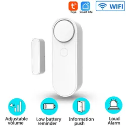 Tuya WiFi Door Sensor Smart Home Security Alarm System Independence Alert Scene 90dB Siren APP Reminder Function Easy Install