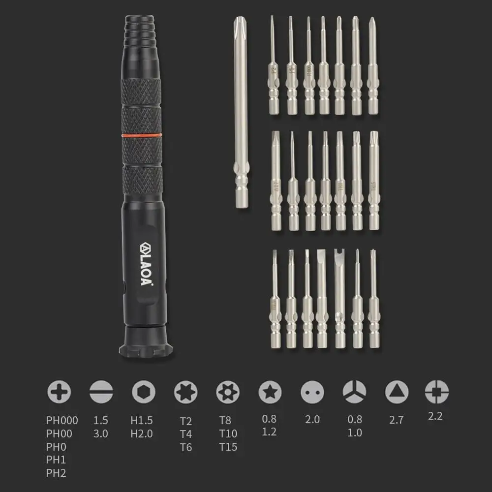 LAOA 22 in 1 Precision Screwdriver Set S2 Repair Tools for Mobile Phones LA618022 LAOA 22 in 1 Precision Screwdriver Set S2 Repair Tools for Mobile Phones LA618022