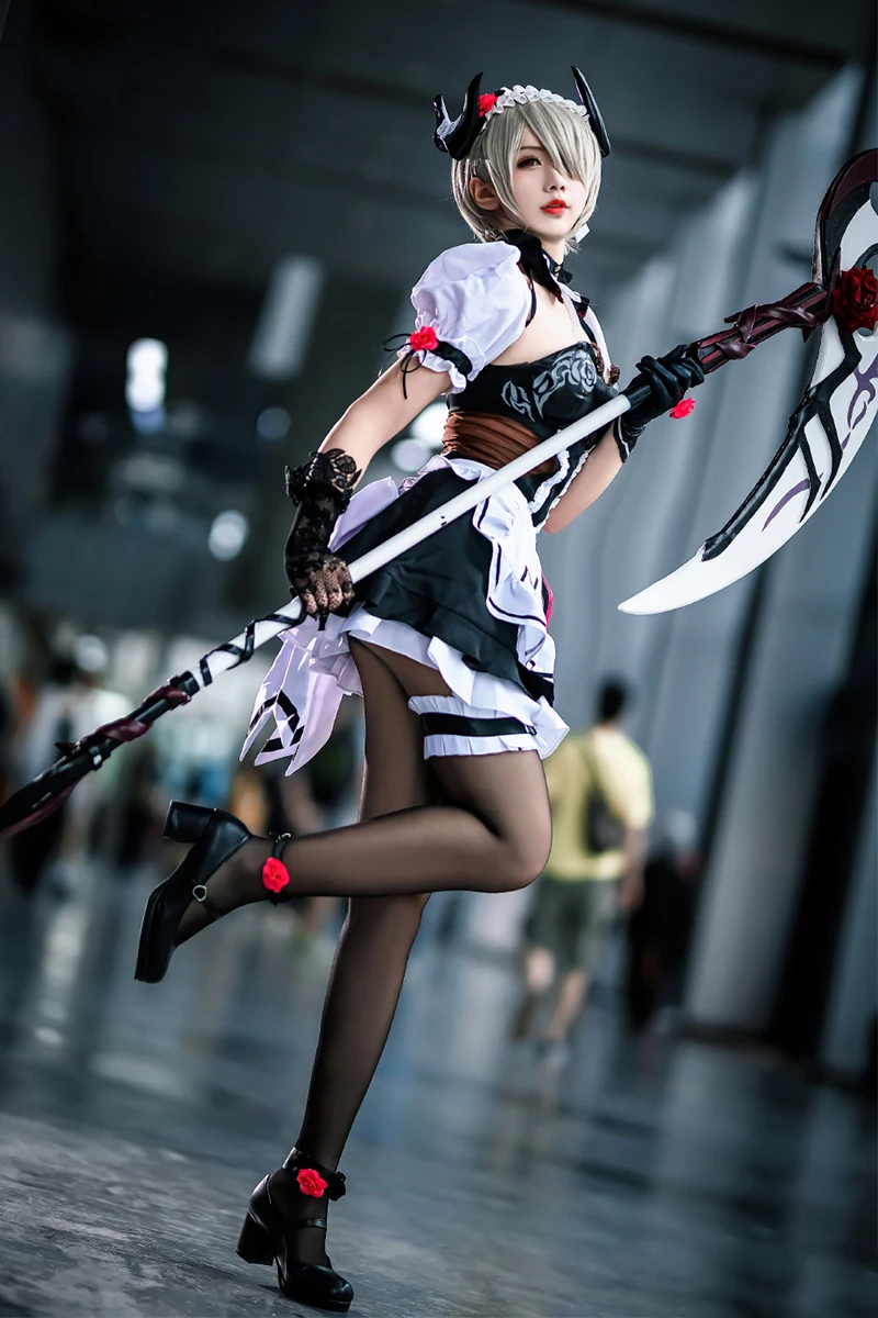 Аниме! Honkai Impact 3rd Rita Rossweisse Valkyrja платье горничной сексуальная красивая форма