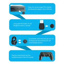 USB адаптер Bluetooth передатчик для PS4 Playstation Bluetooth 4,0 гарнитуры приемник наушники ключ