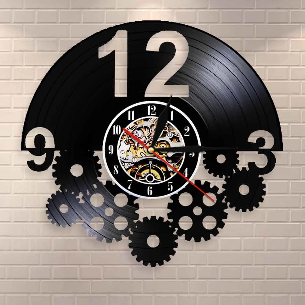 Gigi Dan Roda Dinding Seni Steampunk Ornamen Dekorasi Vinyl Record Jam Dinding Hadiah Untuk Pengendara Sepeda Bersepeda Fan Cogwheels Retro Jam Wall Clocks Aliexpress