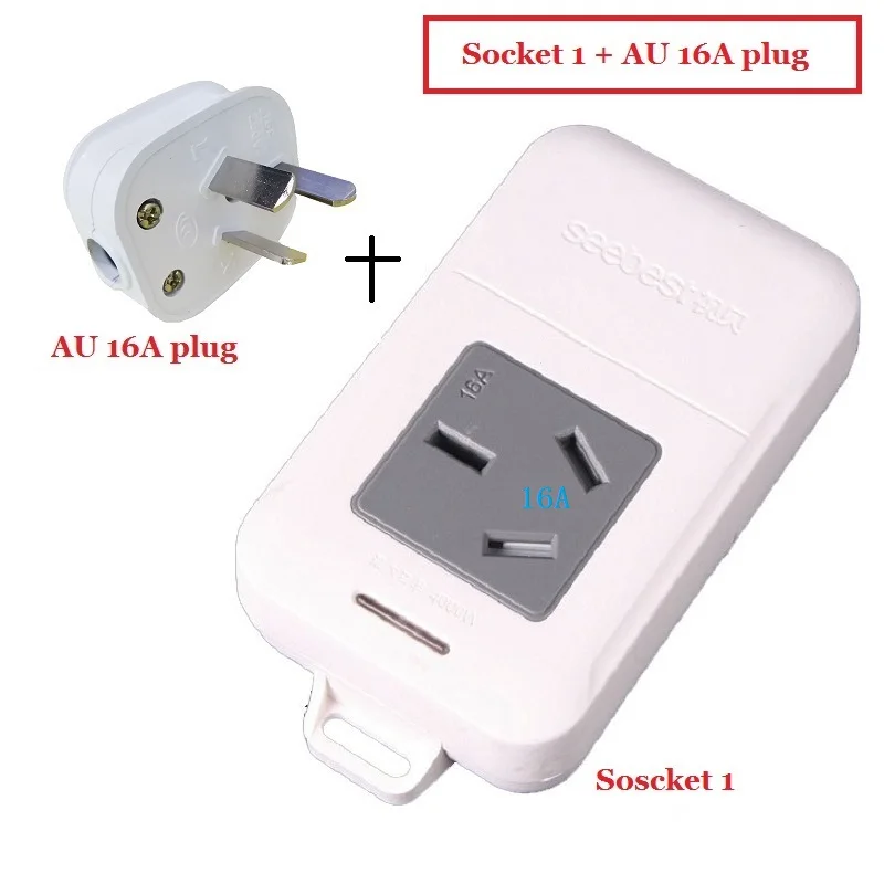 Socket 1-16 AU plug AU/CN Plug 10A/16A силовая полоса бытовая техника Высокая мощность кондиционер проводка расширения питания - Цвет: Socket 1-16 AU plug