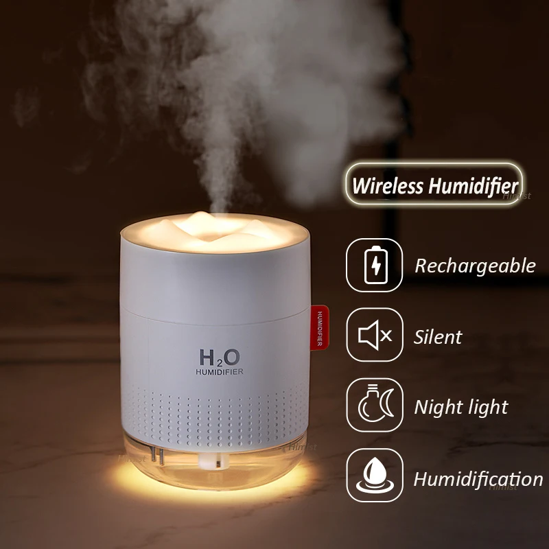 2000mAh Wireless Humidifier Romantic Aromatherapy Humidificador USB Aroma Diffuser Warm Night Lamp Mist Maker Fogger For Bedroom