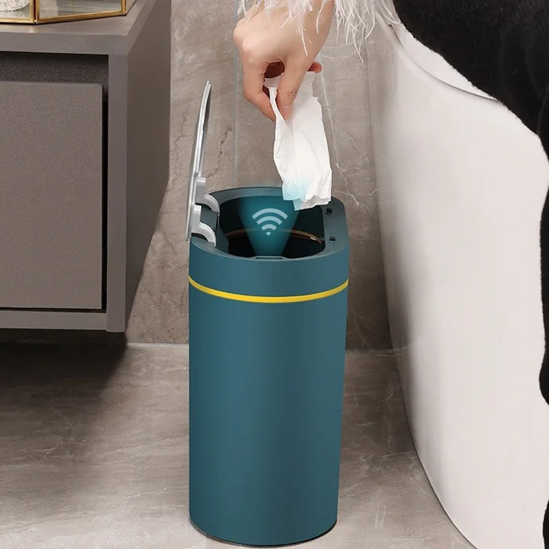 

8L Smart Trash Can Bathroom Narrow Slot Waterproof Infrared Sensor Trash Can Living Room Kitchen Trash Can Bathroom Accessories