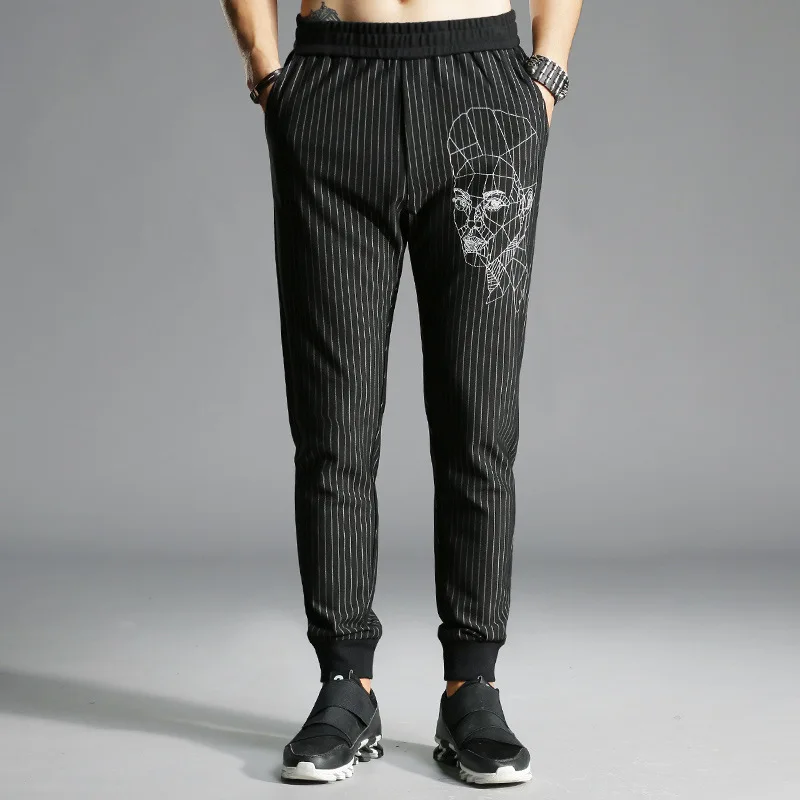 Autumn And Winter Men Trend Slim Fit Pants Trousers Europe And America Embroidered Casual Pants Rome Cotton Nylon 380G/M2 881