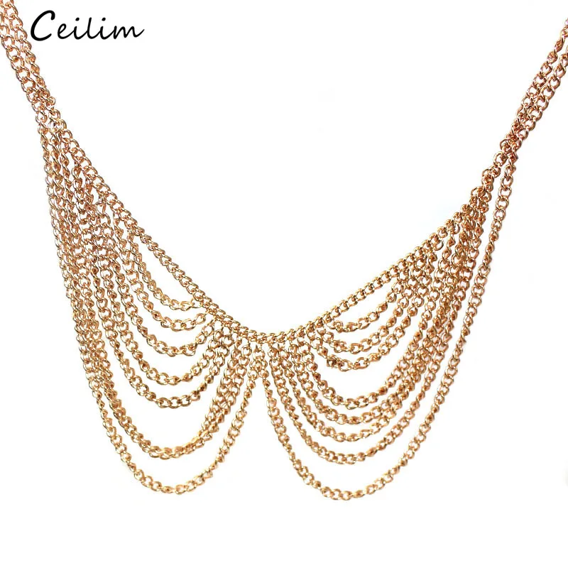 

Collier Femme Trendy Gold Color False Collar Necklace Women Gothic Multilayered Big Statement Necklaces Pendants Jewelry Bijoux