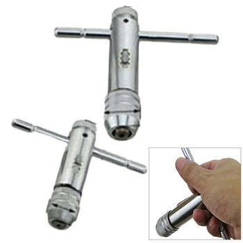 

2PCS Reversible T Bar Lengthen Handle 3 Ratchet Tap Wrenches M3-M8 M5-M12