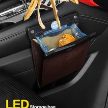 Светодиодный Автомобильная корзина для мусора, органайзер, держатель мусора, сумка для хранения автомобилей, аксессуары, авто дверь, заднее сиденье, козырек, мусорное ведро, бумажная мусорная корзина